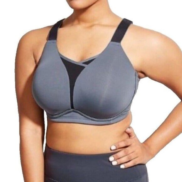 Livi Active Lane Bryant Womens Bra Sports High Impact Cooling 42D Gray - Picture 1 of 10